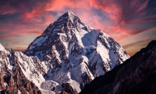 Stunning view of the K2 peak during sunset